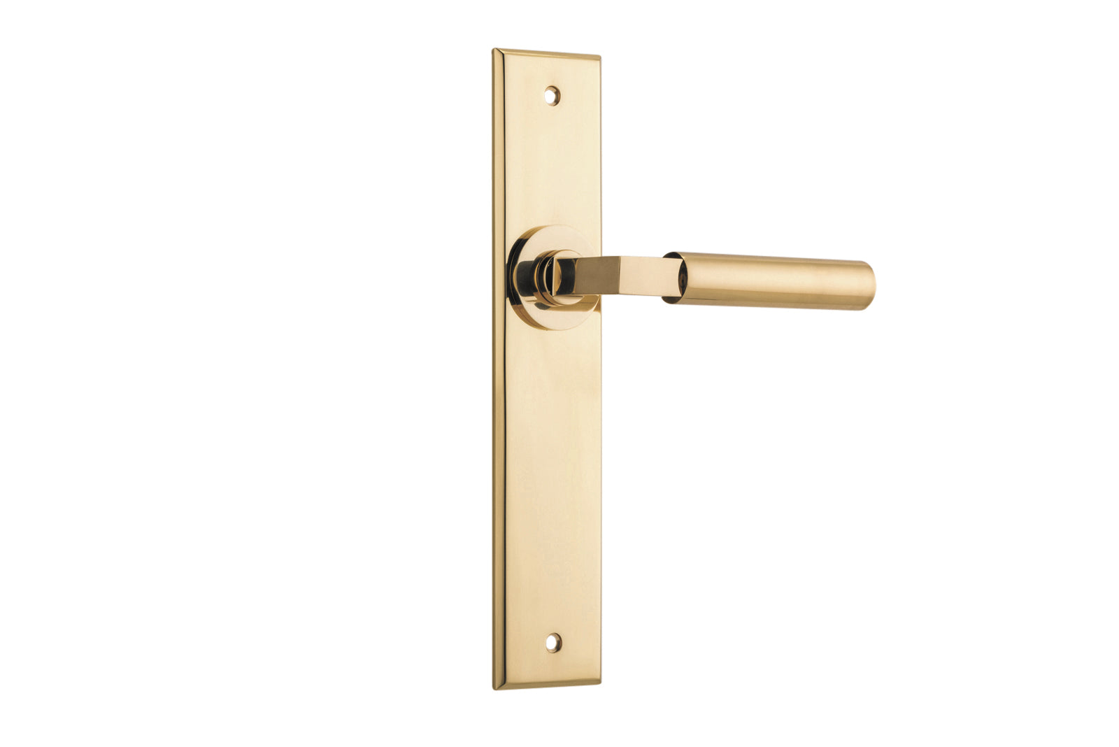 Berlin Lever - Chamfered Backplate Polished Brass