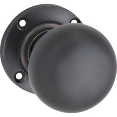 Victorian Knob - Round Rose Antique Copper / Passage