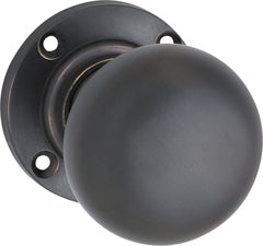 Victorian Knob - Round Rose Antique Copper / Passage