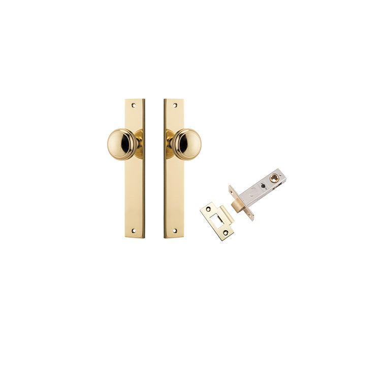 Paddington Knob - Rectangular Backplate Passage Kit Polished Brass / Solid Brass