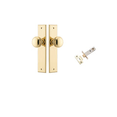 Paddington Knob - Chamfered Backplate Passage Kit Polished Brass / Solid Brass