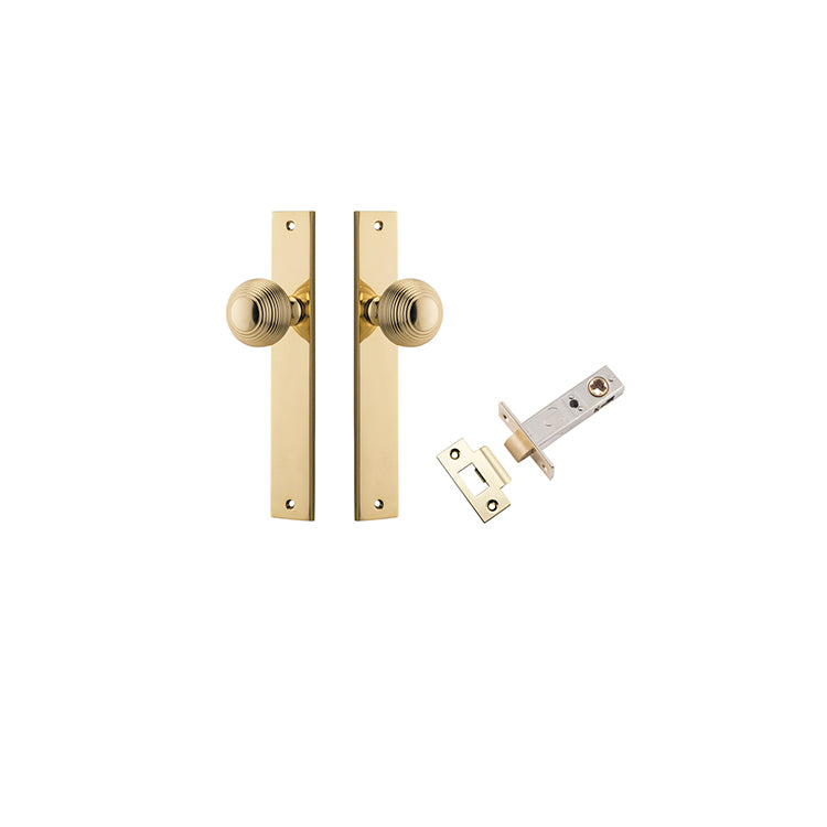 Guildford Knob - Rectangular Backplate Passage Kit Polished Brass / Solid Brass