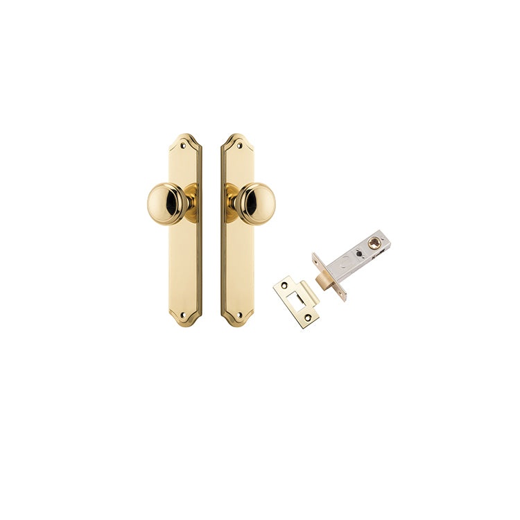 Paddington Knob - Shouldered Backplate Passage Kit Polished Brass / Solid Brass