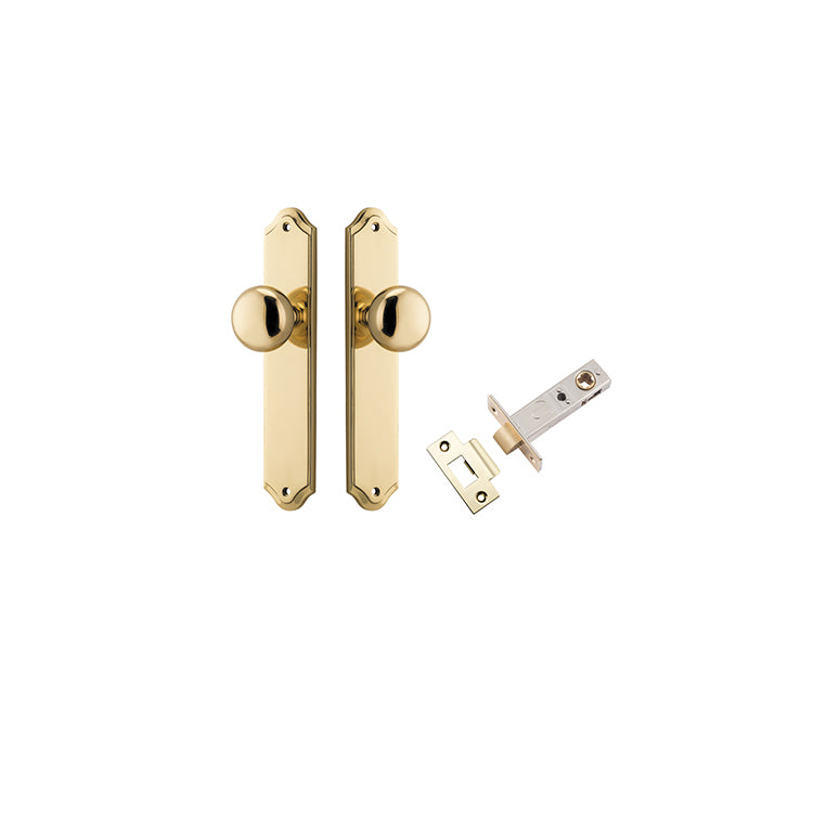 Cambridge Knob - Shouldered Backplate Passage Kit Polished Brass / Solid Brass