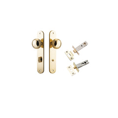 Paddington Knob - Oval Backplate Privacy Kit with Privacy Turn Polished Brass / Solid Brass
