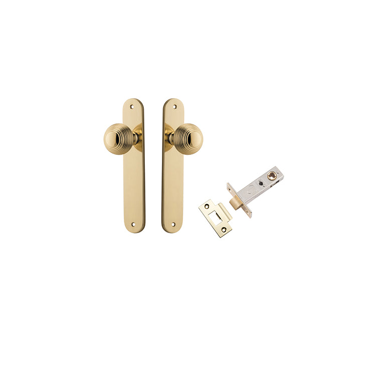 Guildford Knob - Oval Backplate Passage Kit Polished Brass / Solid Brass
