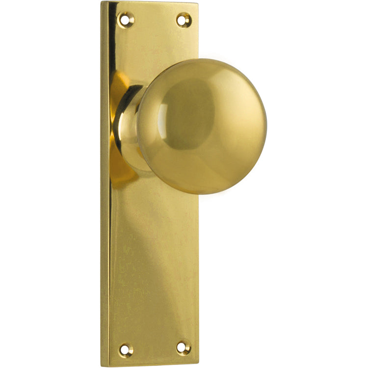 Victorian Knob - Long Backplate Polished Brass / Latch | Passage
