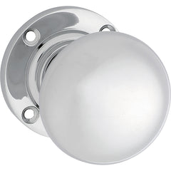 Victorian Knob - Round Rose Chrome Plated / Passage