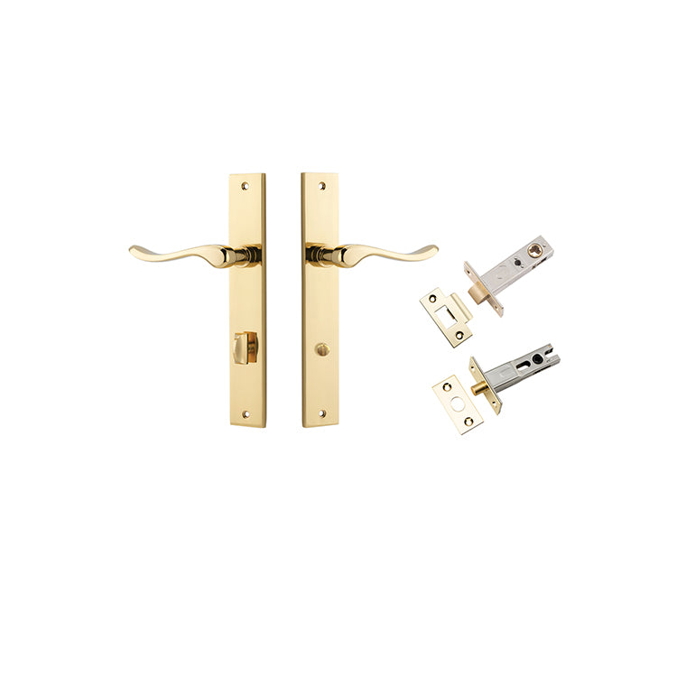 Stirling Lever - Rectangular Backplate Privacy Kit with Privacy Turn Polished Brass / Solid Brass