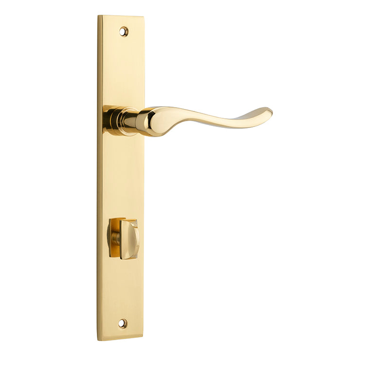Stirling Lever - Rectangular Backplate Polished Brass / Solid Brass