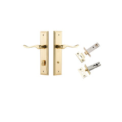 Stirling Lever - Stepped Backplate Privacy Kit with Privacy Turn Polished Brass / Solid Brass