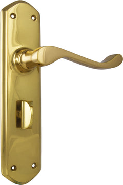 Windsor Lever - Long Backplate Polished Brass / Privacy | Privacy