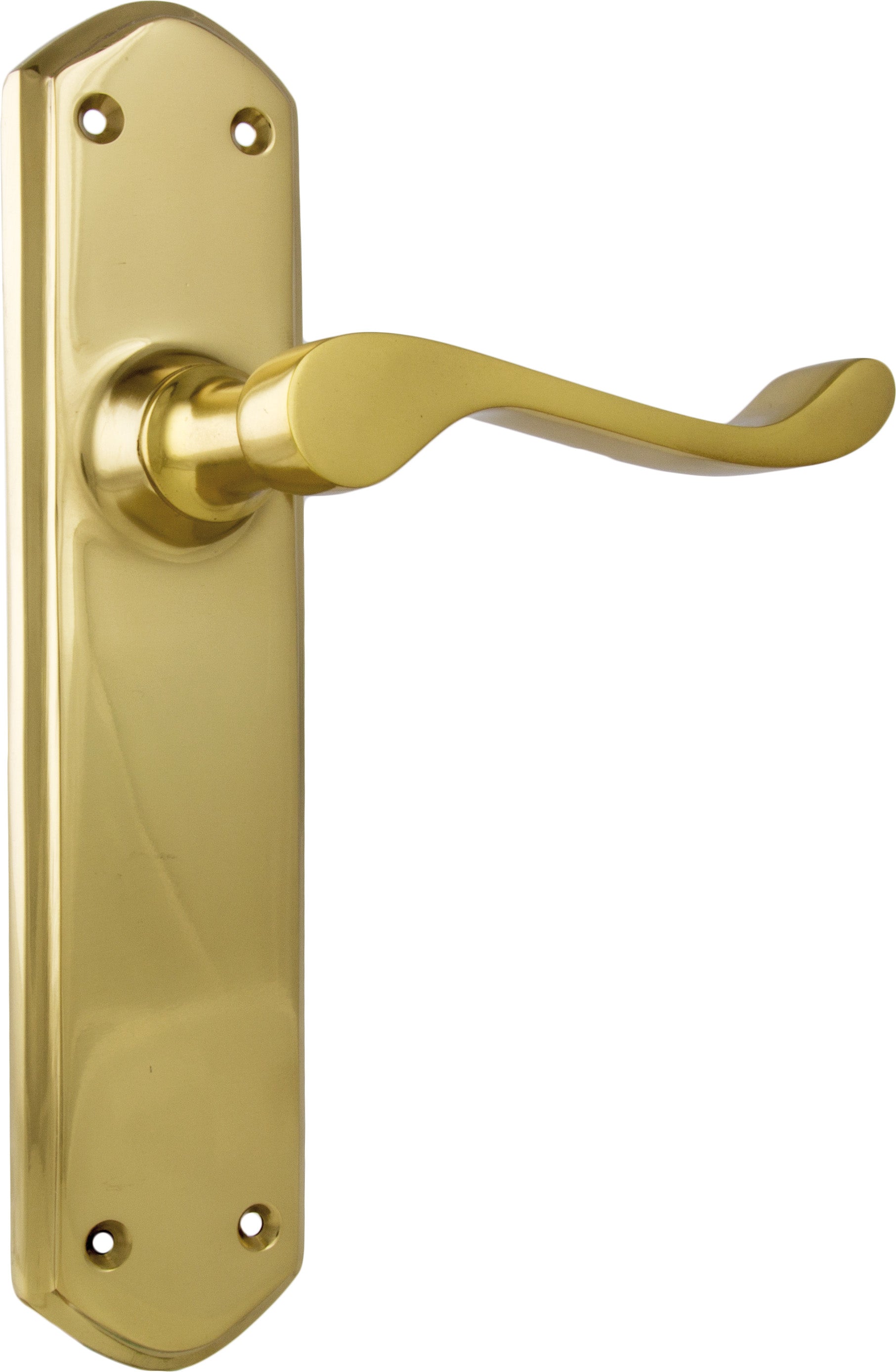 Windsor Lever - Long Backplate Polished Brass / Latch | Passage