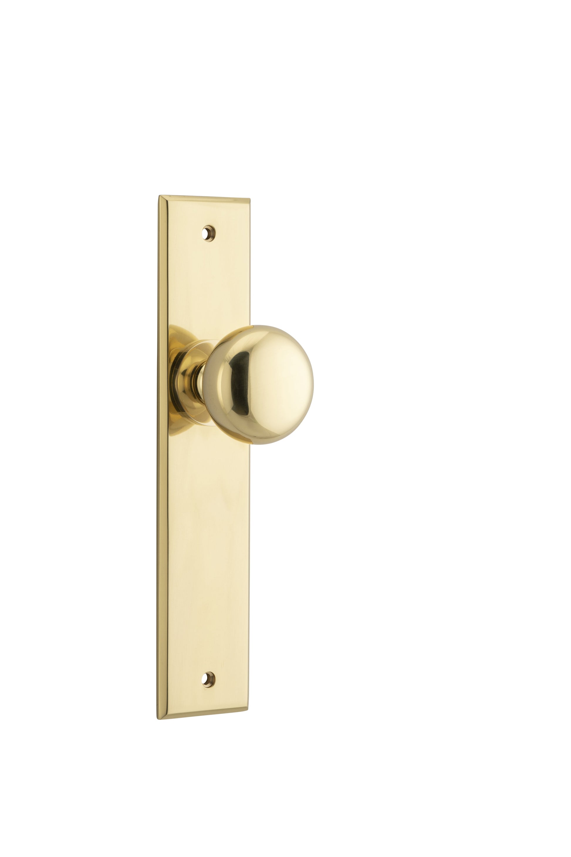 Cambridge Knob - Chamfered Backplate Polished Brass / Brass