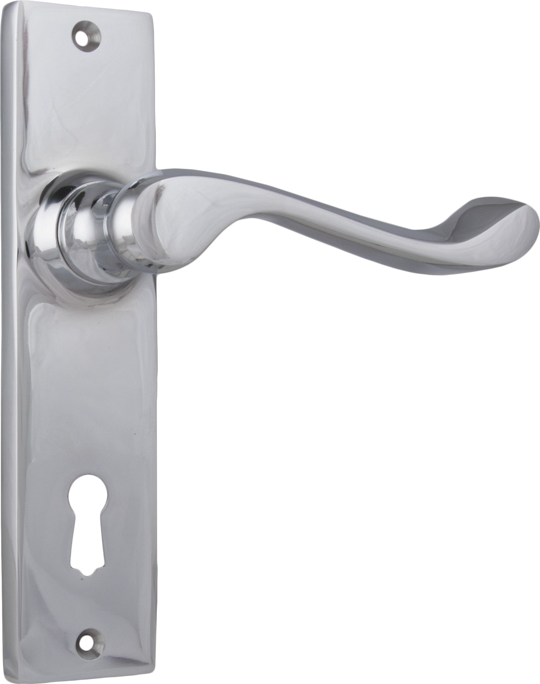 Fremantle Lever - Long Backplate Chrome Plated / Lock | Lock (Skeleton Key)