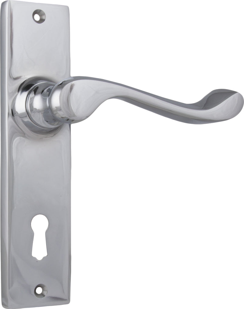 Fremantle Lever - Long Backplate Chrome Plated / Lock | Lock (Skeleton Key)