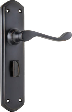 Windsor Lever - Long Backplate Antique Copper / Privacy | Privacy