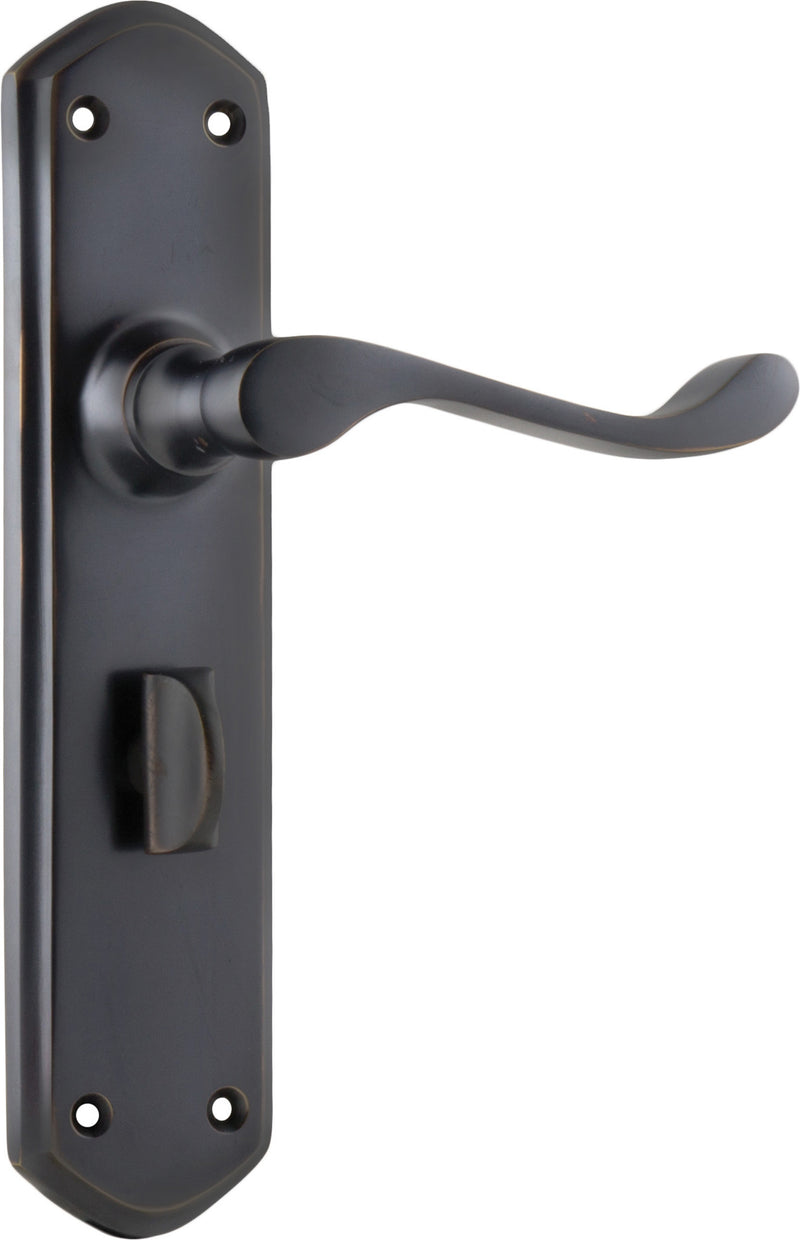 Windsor Lever - Long Backplate Antique Copper / Privacy | Privacy