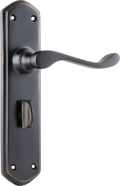 Windsor Lever - Long Backplate Antique Copper / Privacy | Privacy
