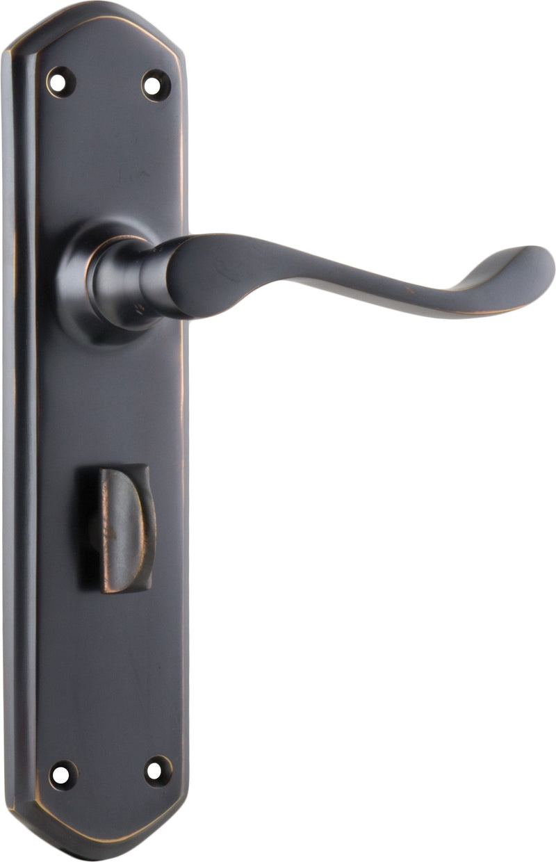 Windsor Lever - Long Backplate Antique Copper / Privacy | Privacy
