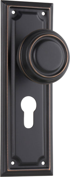 Edwardian Door Knob - Long Backplate Antique Copper / Euro | Entrance