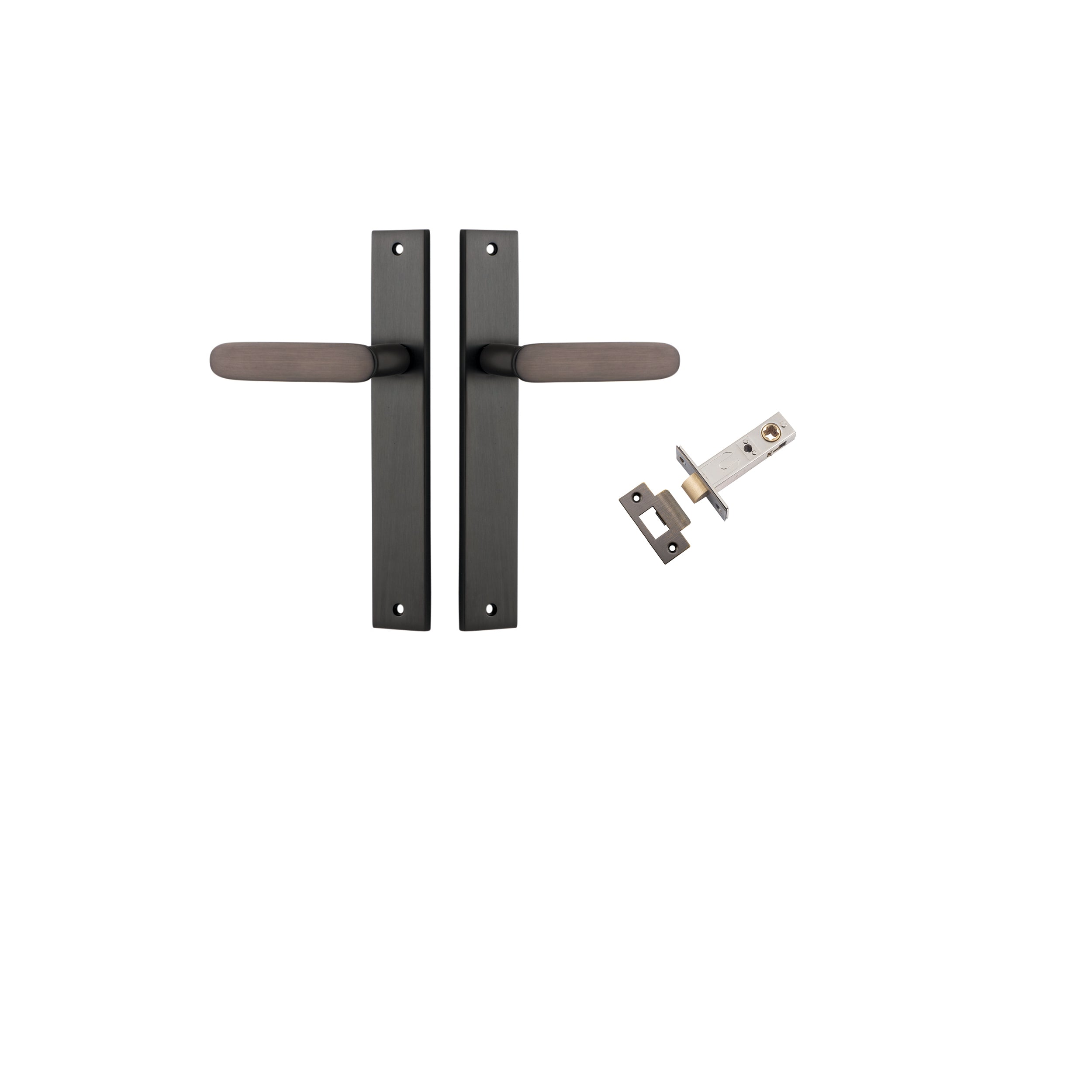 Bronte Lever - Rectangular Backplate Passage Kit Antique Brass / Solid Brass