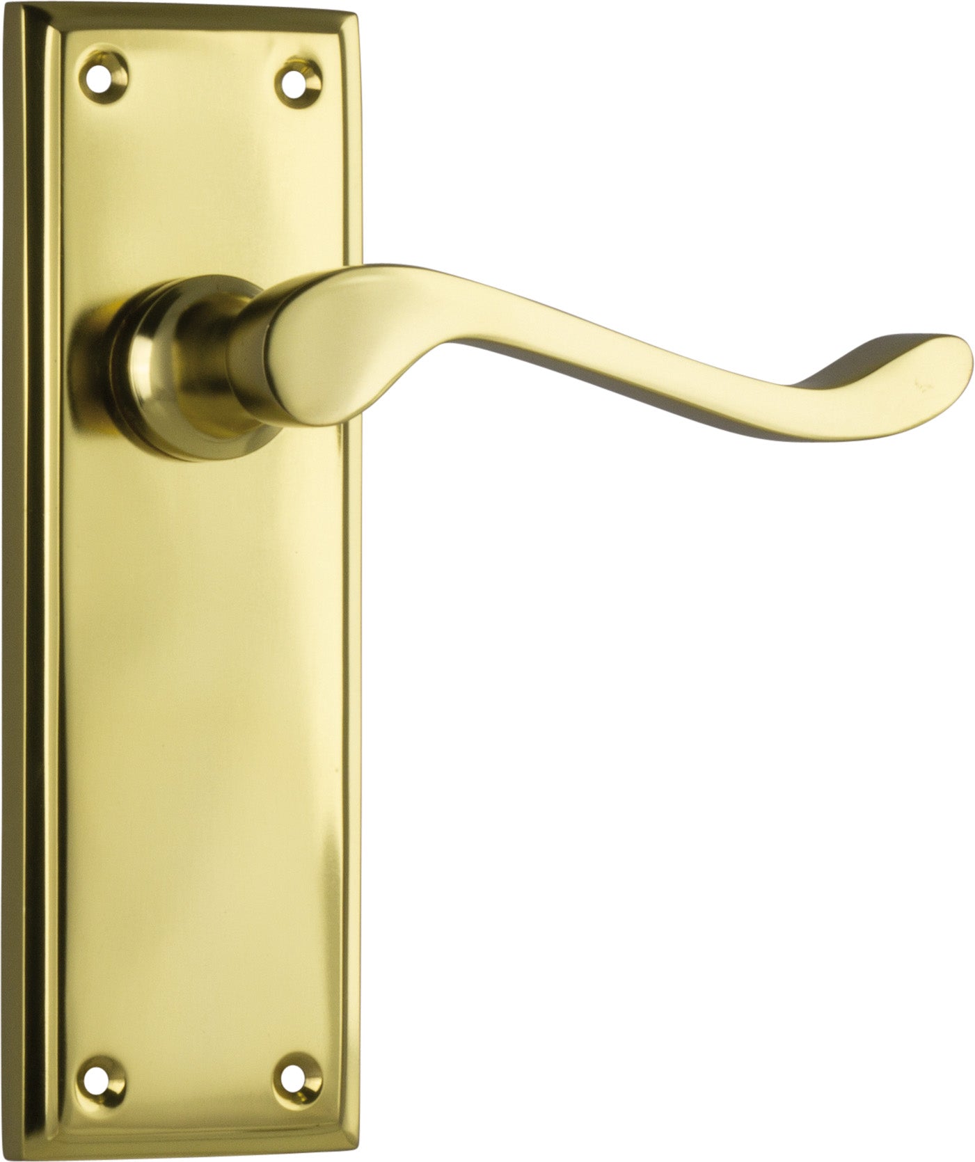 Camden Lever - Long Backplate Polished Brass / Latch | Passage
