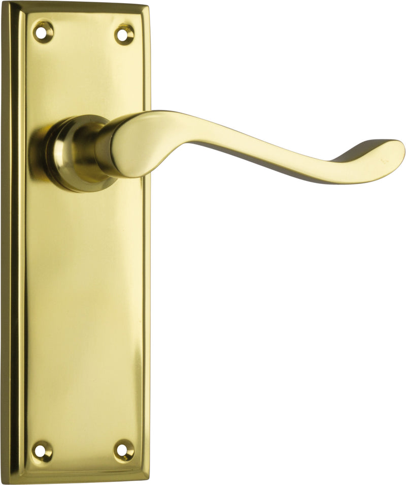 Camden Lever - Long Backplate Polished Brass / Latch | Passage