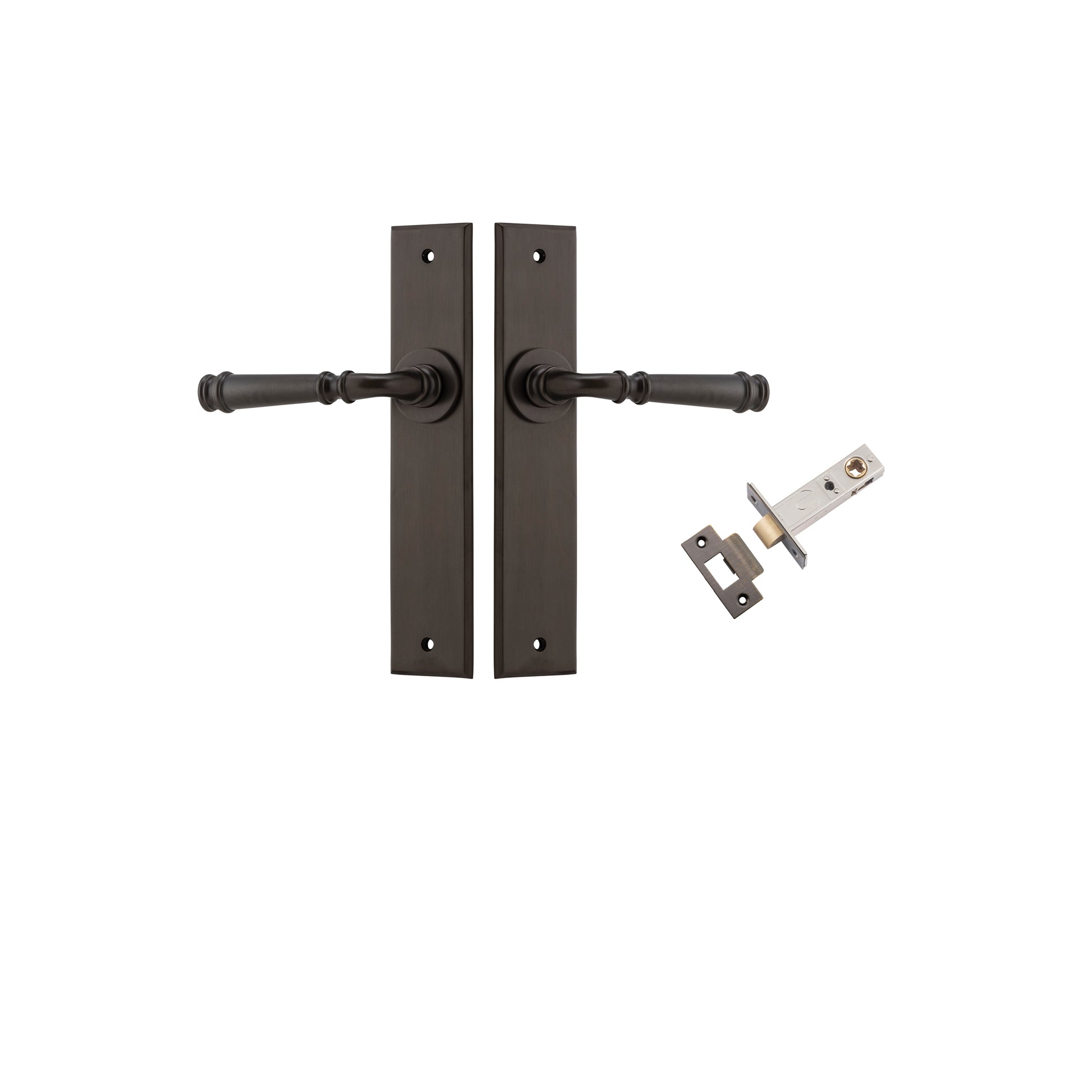 Verona Lever - Chamfered  Backplate Passage Kit Antique Brass / Solid Brass