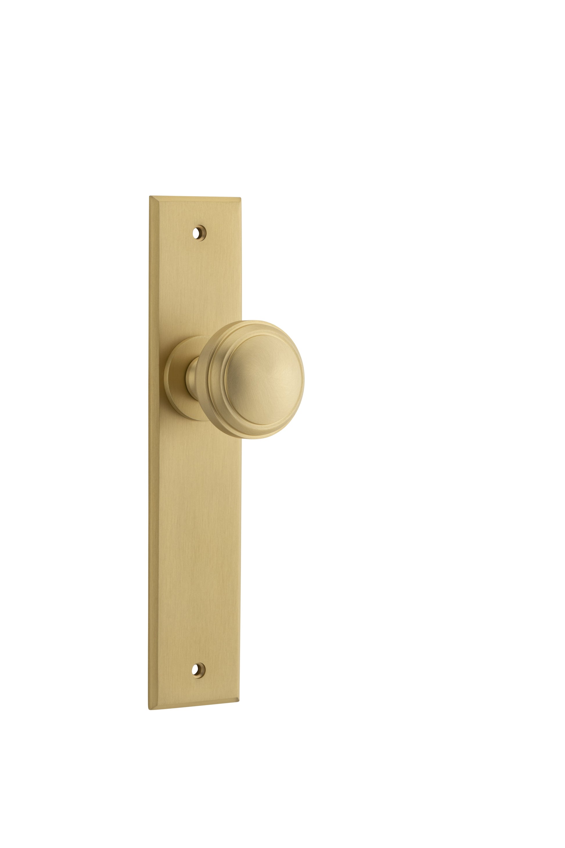 Paddington Knob - Chamfered Backplate Satin Brass / Brass
