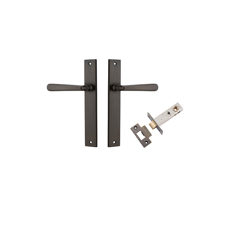 Copenhagen Lever - Rectangular Backplate Passage Kit Antique Brass / Solid Brass