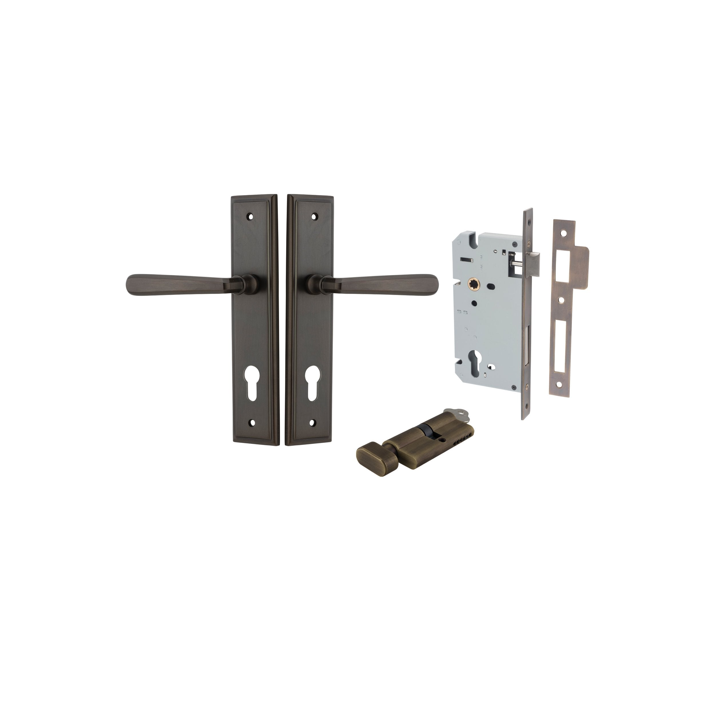 Copenhagen Lever - Stepped Backplate Entrance Kit with High Security Lock