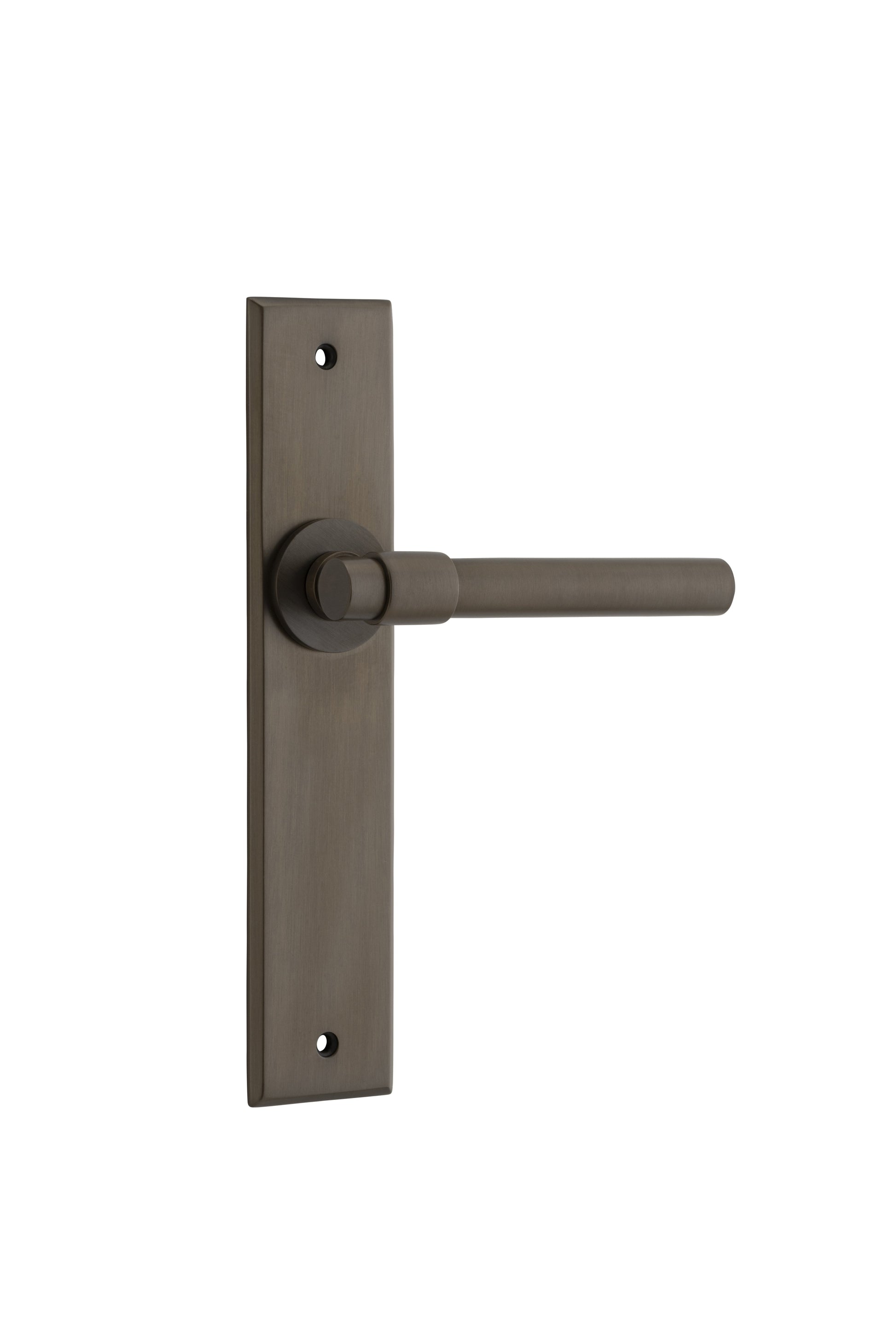 Helsinki Lever - Chamfered Backplate Antique Brass / Solid Brass
