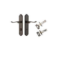 Stirling Lever - Shouldered Backplate Privacy Kit with Privacy Turn Antique Brass / Solid Brass