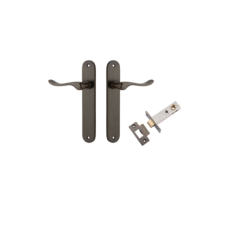 Stirling Lever - Oval Backplate Passage Kit Antique Brass / Solid Brass