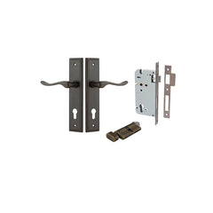 Stirling Lever - Stepped Backplate Entrance Kit with High Security Lock Antique Brass / Solid Brass