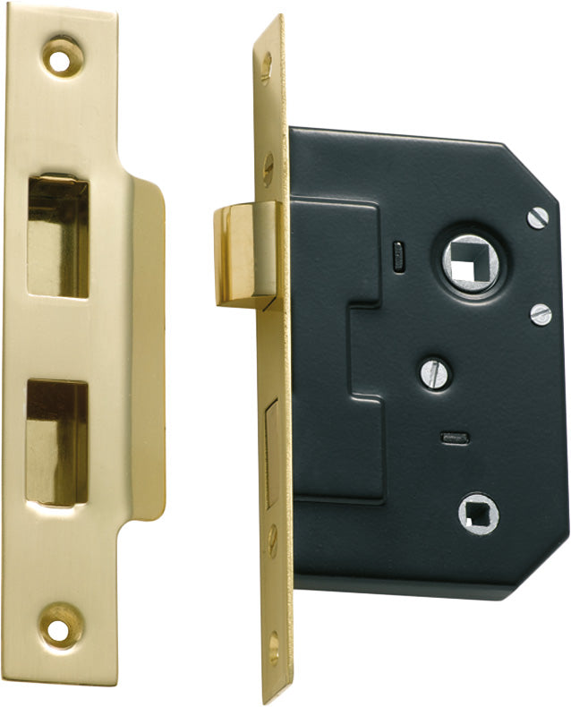 Privacy Mortice Lock Polished Brass / Backset 44mm