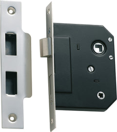 Privacy Mortice Lock Satin Chrome / Backset 57mm