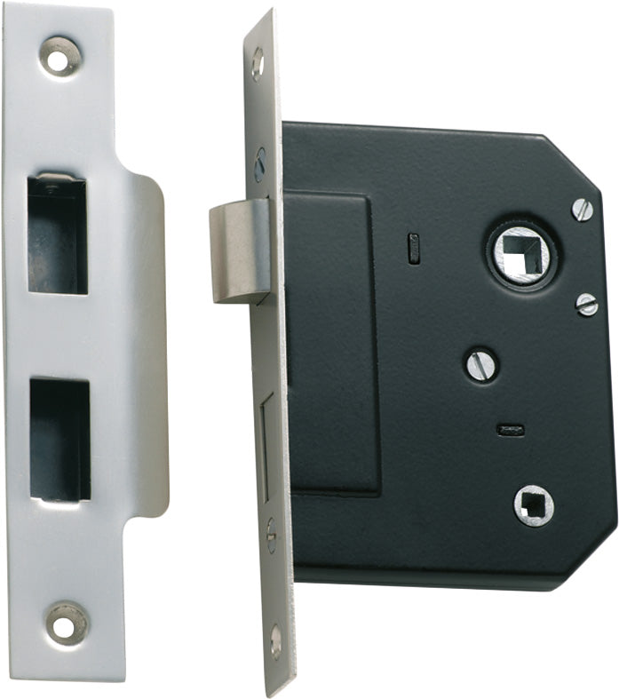 Privacy Mortice Lock Satin Chrome / Backset 57mm