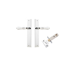Sarlat Lever - Rectangular Backplate Passage Kit Chrome Plated / Solid Brass
