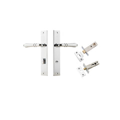 Sarlat Lever - Rectangular Backplate Privacy Kit with Privacy Turn Chrome Plated / Solid Brass