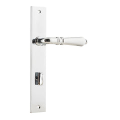 Sarlat Lever - Rectangular Backplate Chrome Plated / Solid Brass