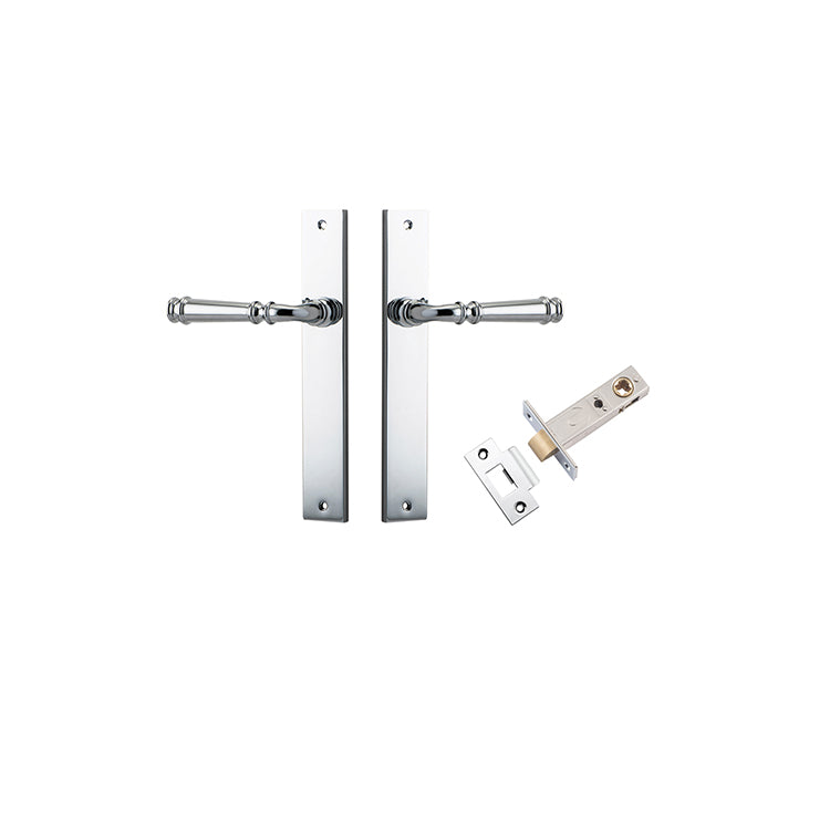 Verona Lever - Rectangular Backplate Passage Kit Chrome Plated / Solid Brass