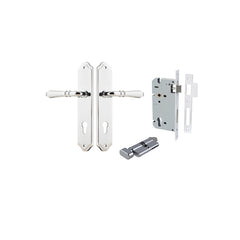 Sarlat Lever - Shouldered Backplate Entrance Kit with High Security Lock Chrome Plated / Solid Brass