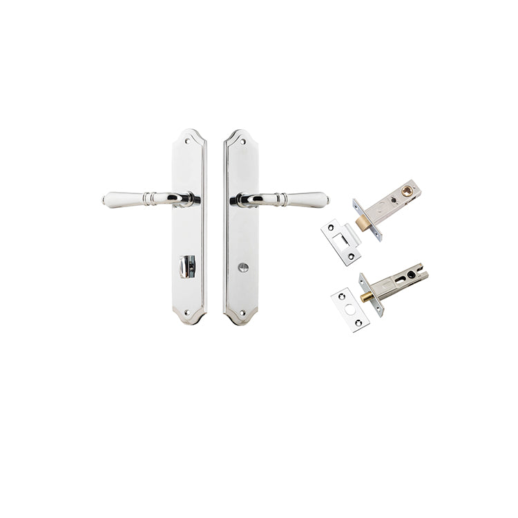 Sarlat Lever - Shouldered Backplate Privacy Kit with Privacy Turn Chrome Plated / Solid Brass