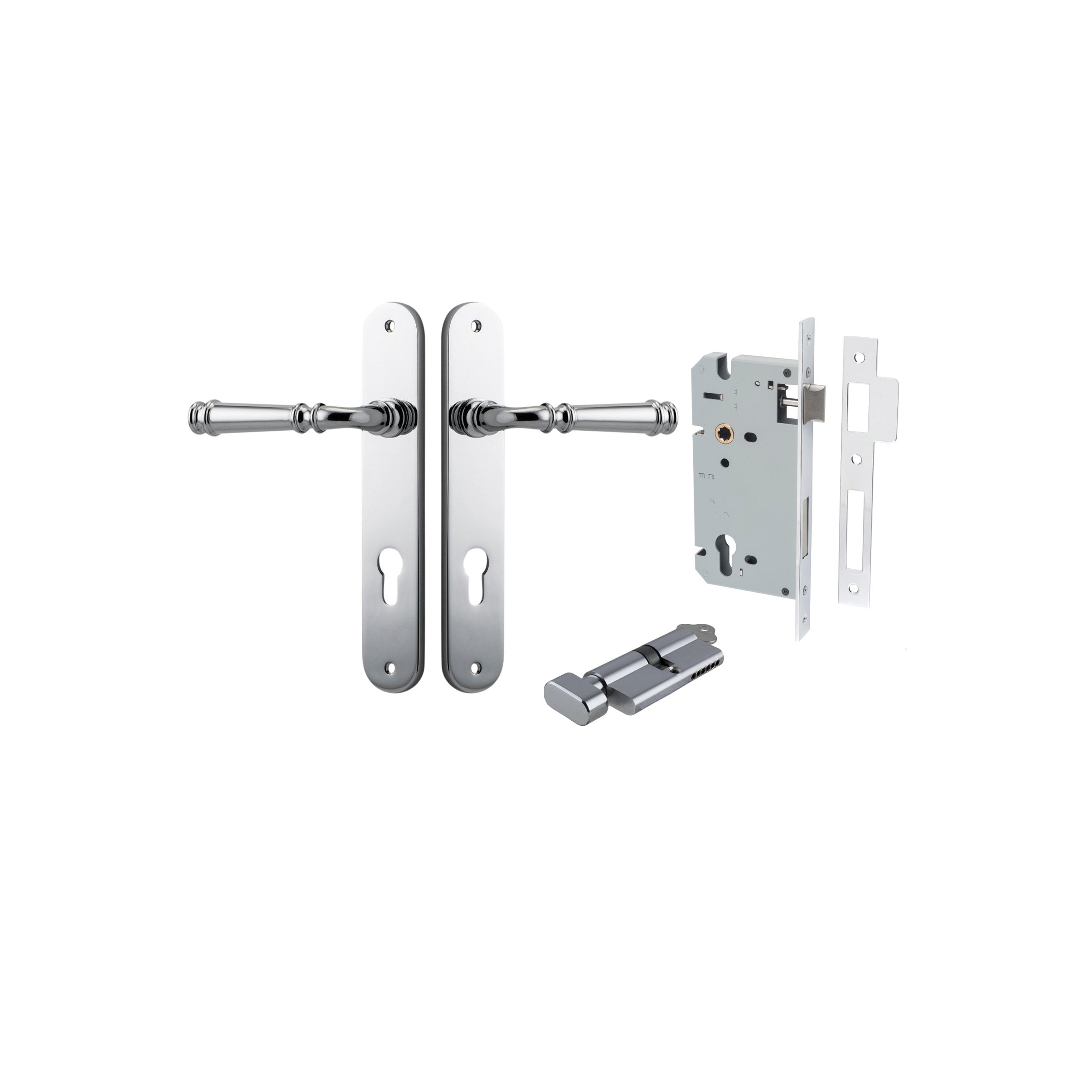 Verona Lever - Oval Backplate Entrance Kit with High Security Lock