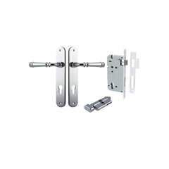 Verona Lever - Oval Backplate Entrance Kit with High Security Lock Chrome Plated / Solid Brass