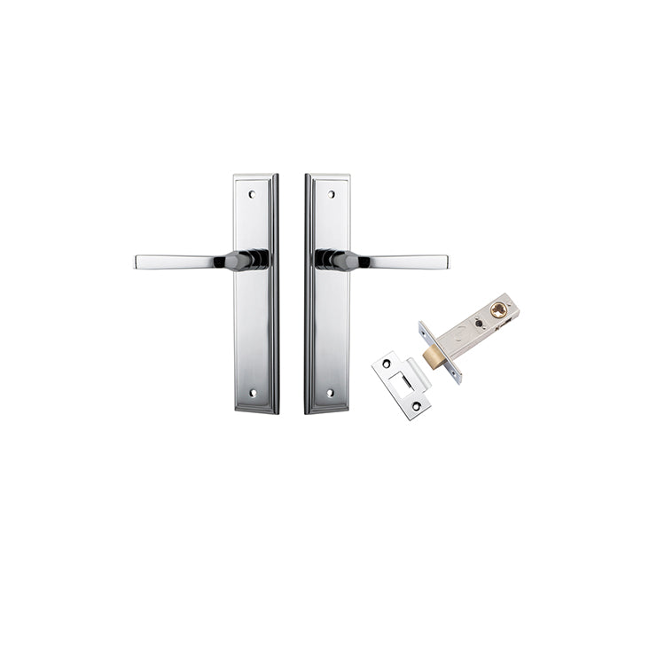 Annecy Lever - Stepped Backplate Passage Kit Chrome Plated / Solid Brass