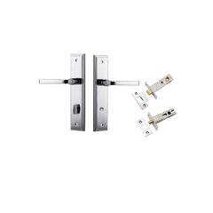 Annecy Lever - Stepped Backplate Privacy Kit with Privacy Turn Chrome Plated / Solid Brass