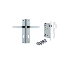 Bronte Lever - Rectangular Backplate Entrance Kit with High Security Lock Chrome Plated / Solid Brass